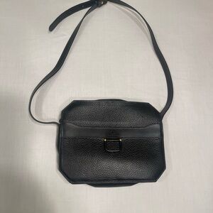 Courreges Bag Black Leather Crossbody Purse Vintage